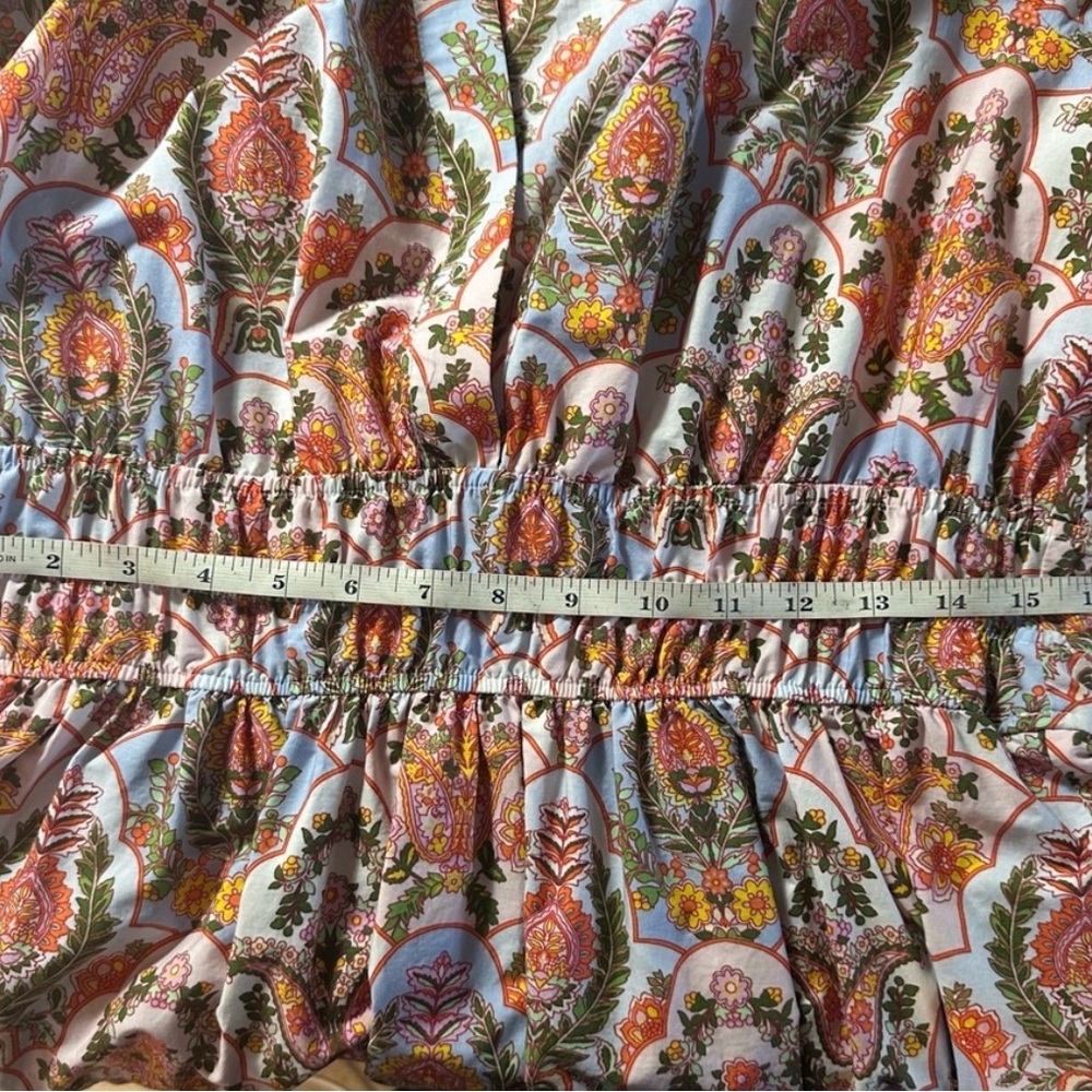 TikTok Fave ❤️ Anthropologie Somerset Paisley Print Maxi Dress Blue Pink Green L - Picture 9 of 10